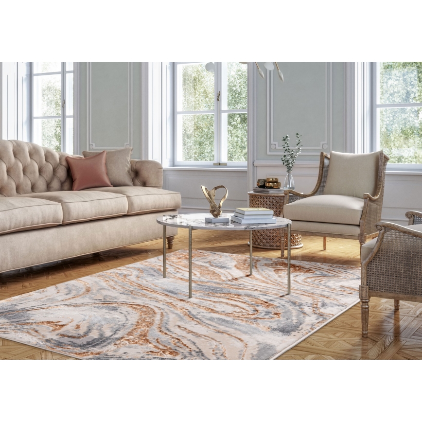 Vloerkleed STONE 160x220 cm beige/grijs