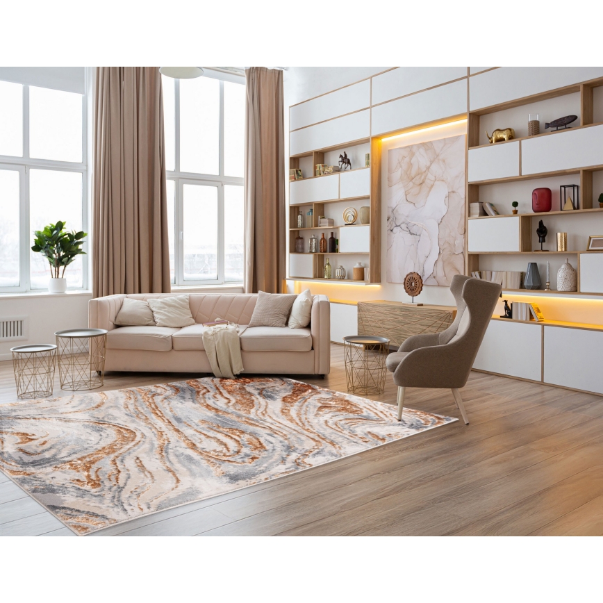 Vloerkleed STONE 160x220 cm beige/grijs