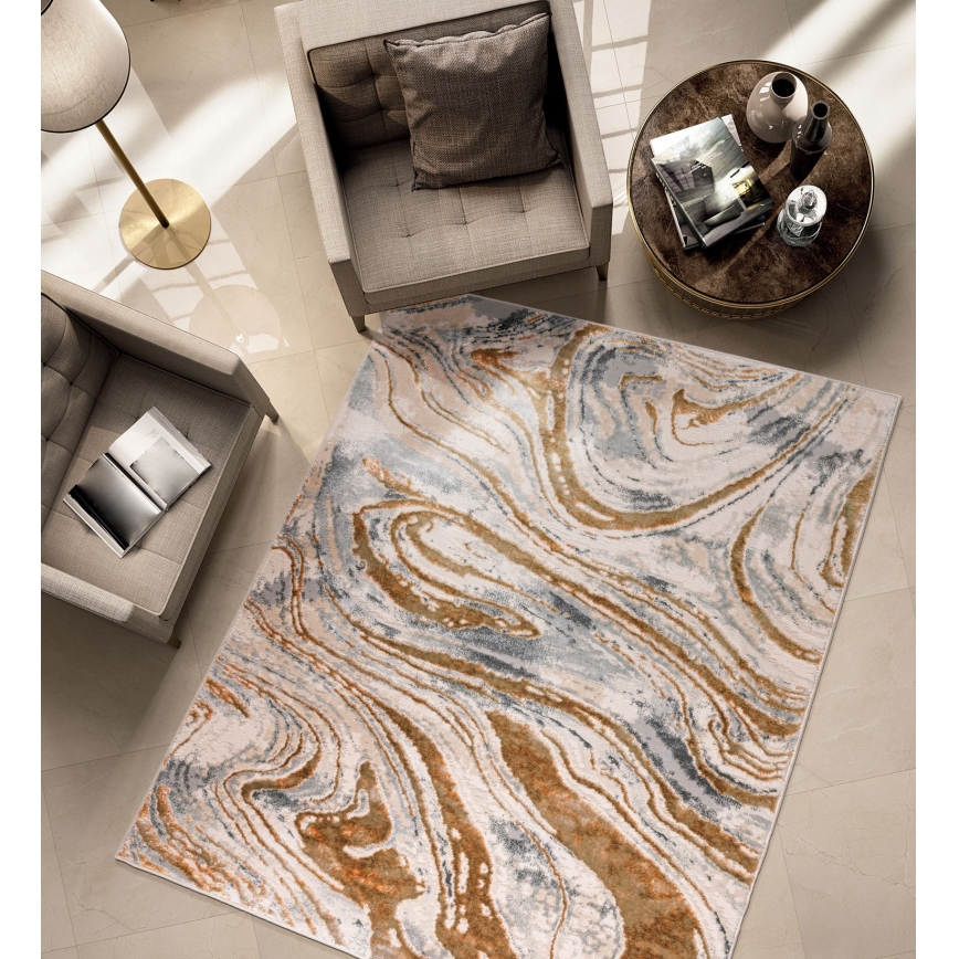 Vloerkleed STONE 160x220 cm beige/grijs