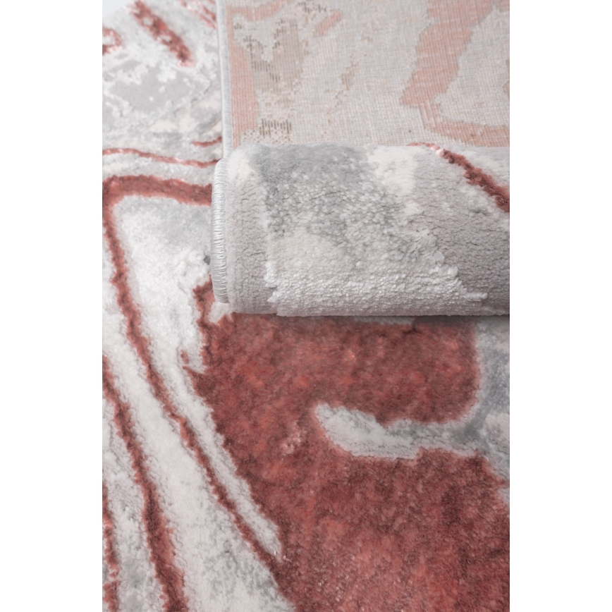 Vloerkleed STONE 80 x 140 cm roze/grijs