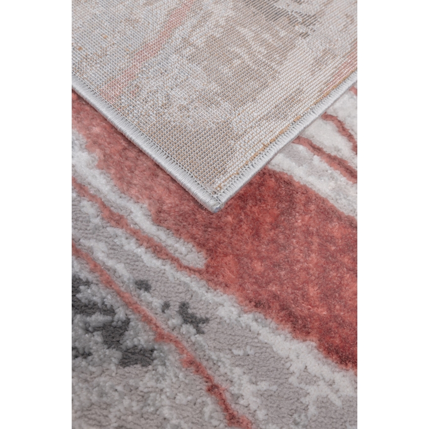 Vloerkleed STONE 80 x 140 cm roze/grijs
