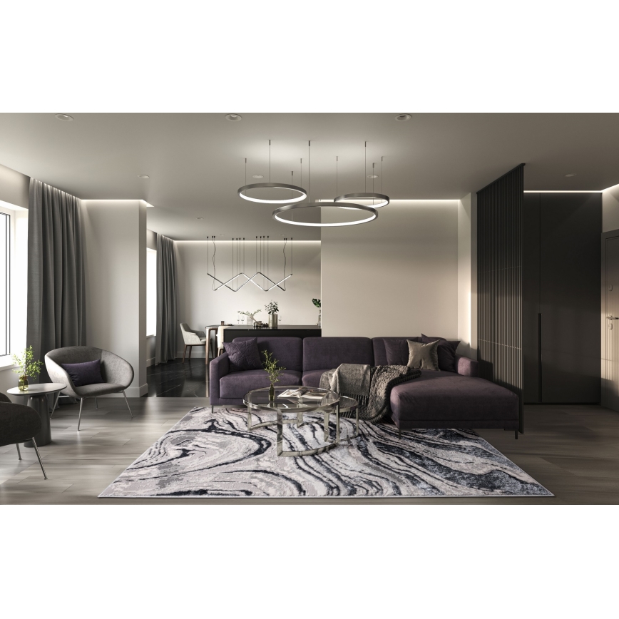 Vloerkleed STONE 80x140 cm grijs/antraciet