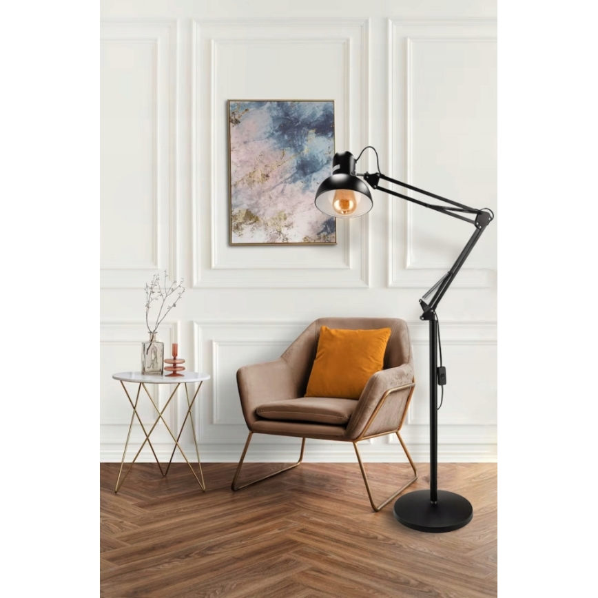 Vloerlamp 1x E27/40W/230V, zwart