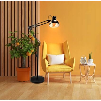 Vloerlamp 1x E27/40W/230V, zwart