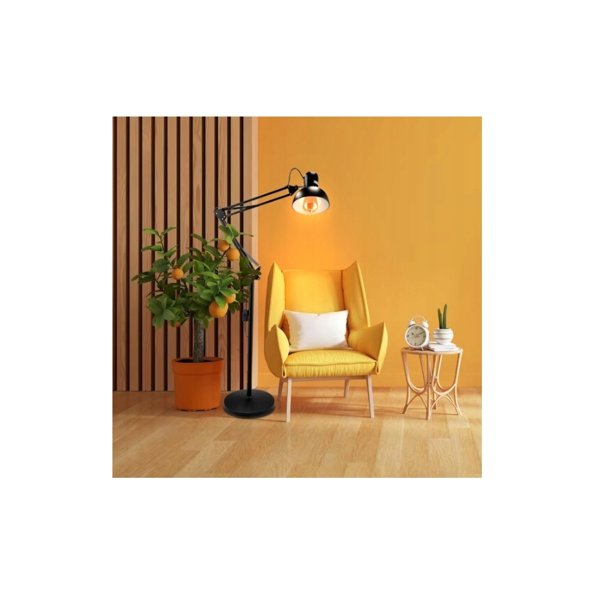 Vloerlamp 1x E27/40W/230V, zwart