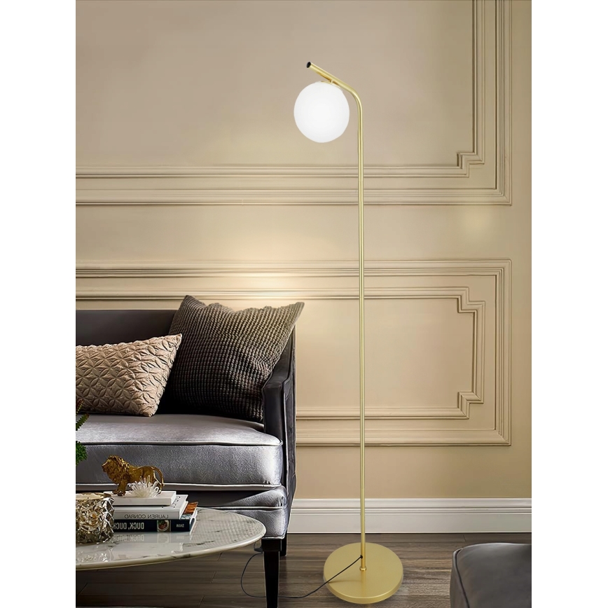 Vloerlamp 1xE27/40W/230V goud/wit