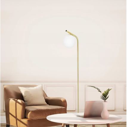 Vloerlamp 1xE27/40W/230V goud/wit