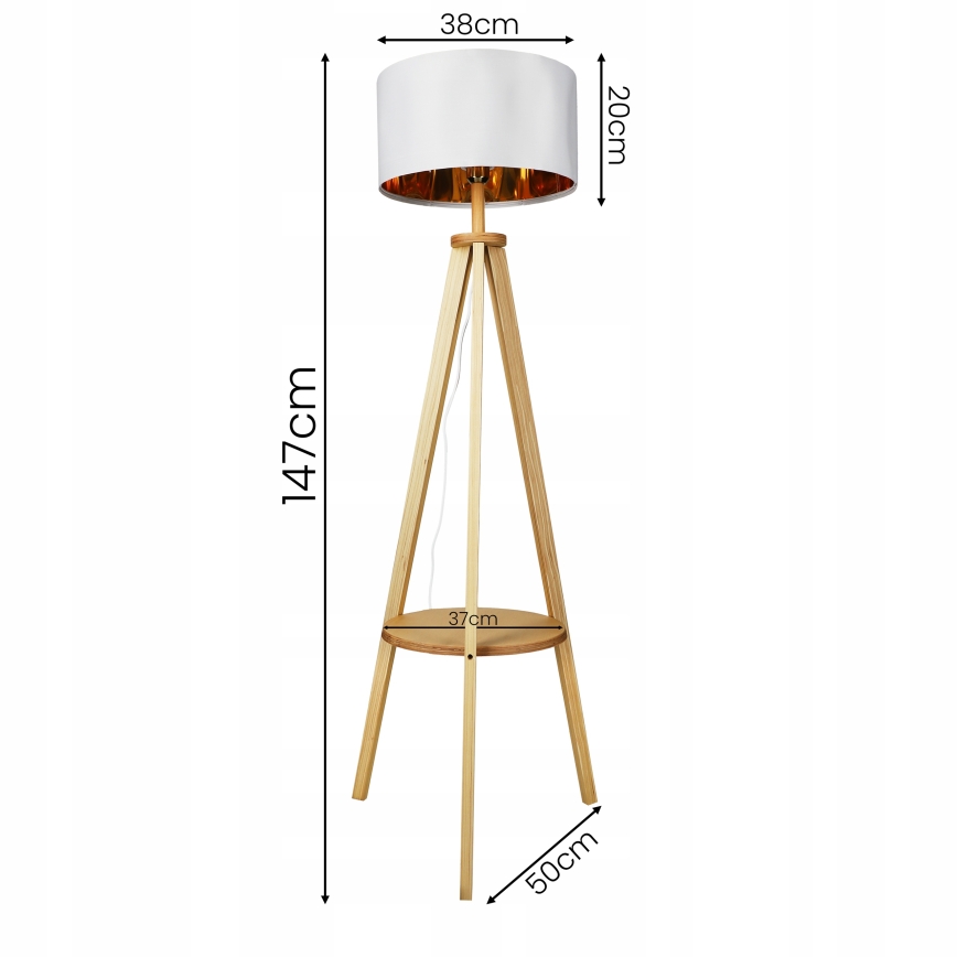 Vloerlamp 1xE27/40W/230V wit