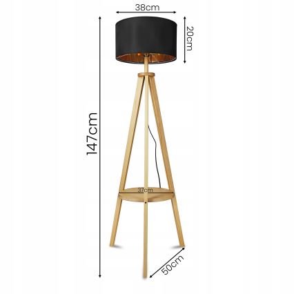 Vloerlamp 1xE27/40W/230V zwart