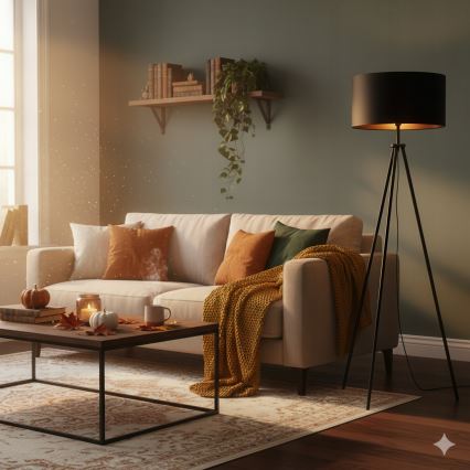 Vloerlamp 1xE27/40W/230V zwart