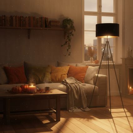 Vloerlamp 1xE27/40W/230V zwart