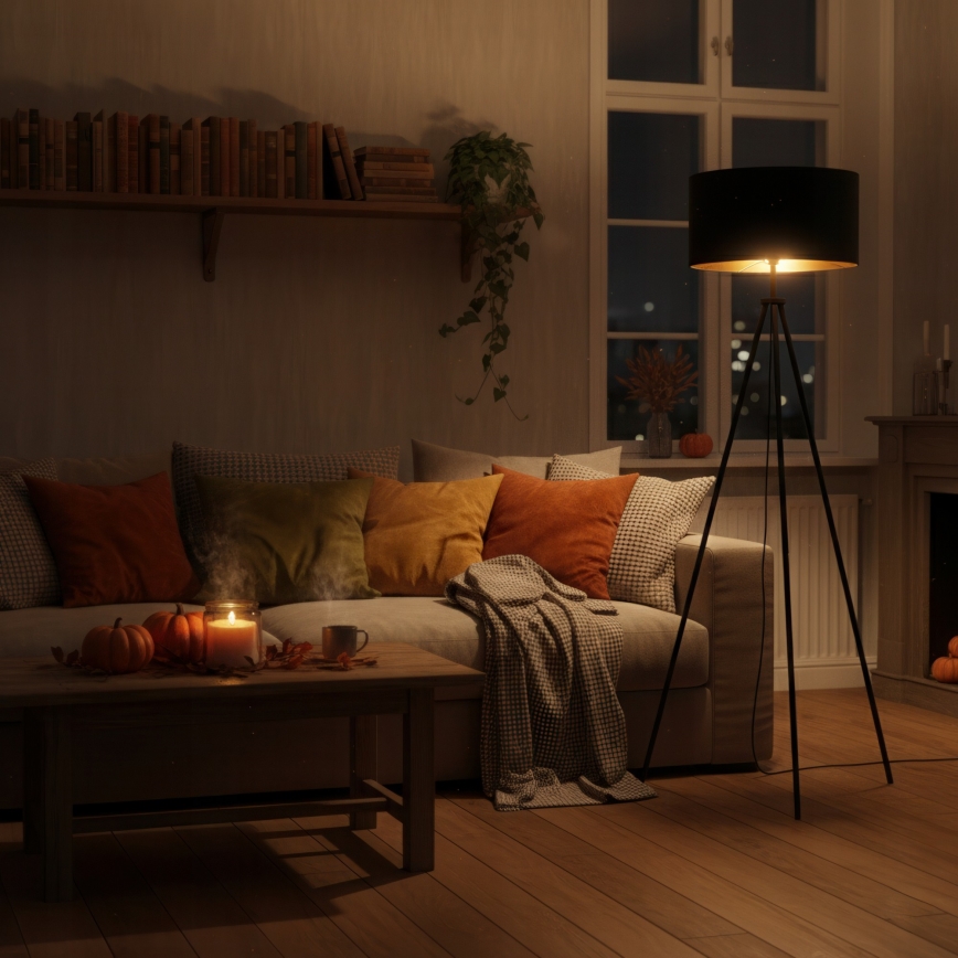 Vloerlamp 1xE27/40W/230V zwart