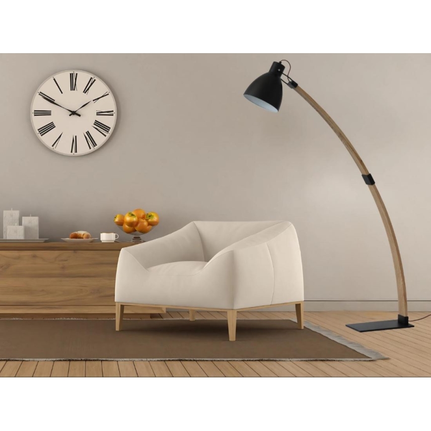 Vloerlamp 1xE27/60W/230V essenhout/zwart