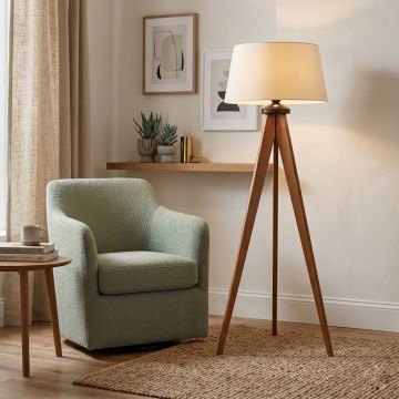 Vloerlamp AIDA 1xE27/15W/230V eiken/crème
