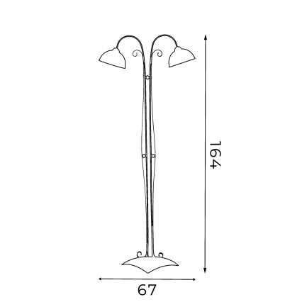 Vloerlamp ANTICA 2xE27/60W/230V