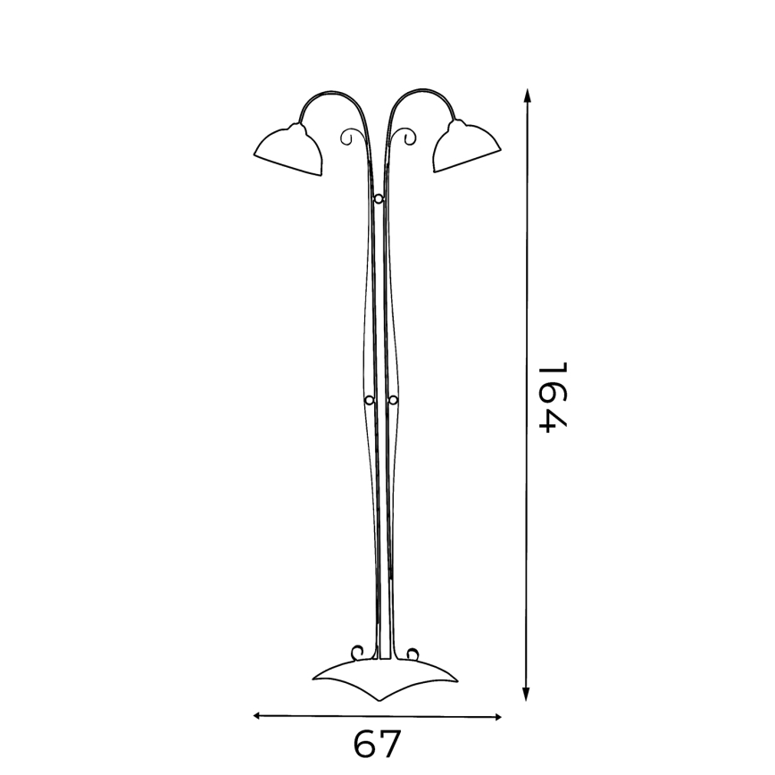 Vloerlamp ANTICA 2xE27/60W/230V