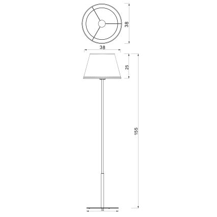 Vloerlamp ARDEN 1xE27/15W/230V beige