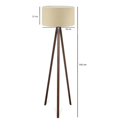 Vloerlamp AYD 1xE27/40W/230V beige/bruin