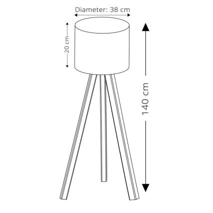 Vloerlamp AYD 1xE27/40W/230V blauw/bruin