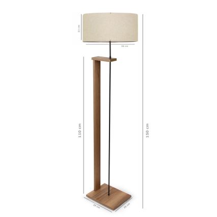 Vloerlamp AYD 1xE27/40W/230V bruin/beige