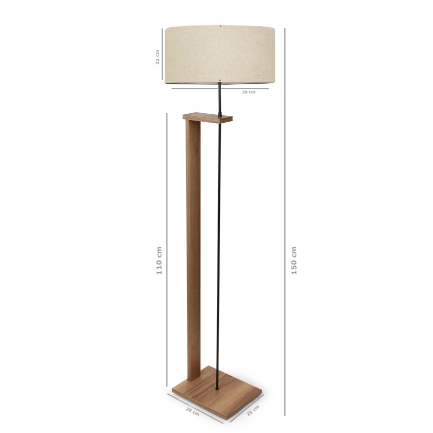 Vloerlamp AYD 1xE27/40W/230V bruin/beige