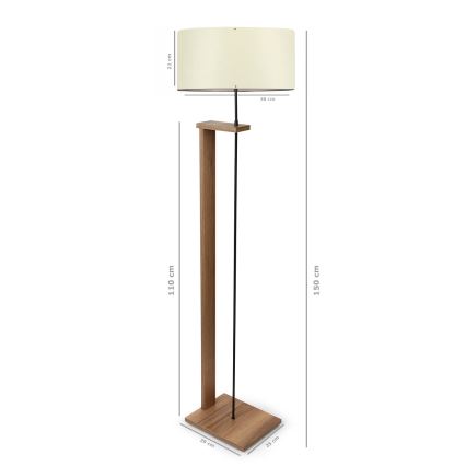Vloerlamp AYD 1xE27/40W/230V bruin/crème