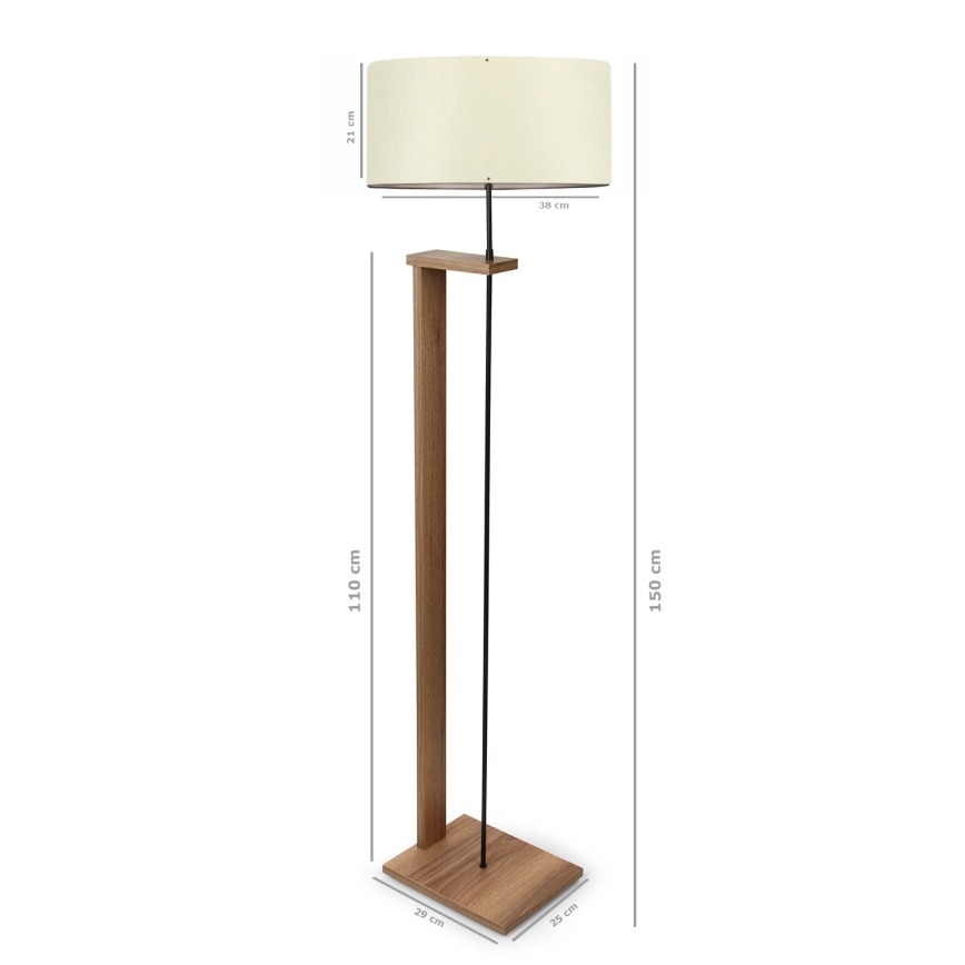 Vloerlamp AYD 1xE27/40W/230V bruin/crème