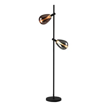 Vloerlamp DENSO 2xG9/5W/230V zwart-chroom/koperkleurig