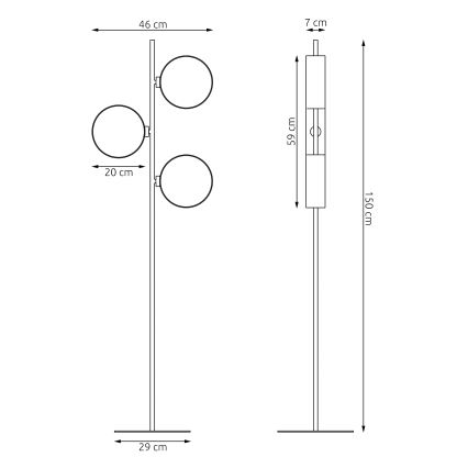 Vloerlamp DRUMZ 3xE14/10W/230V grijs