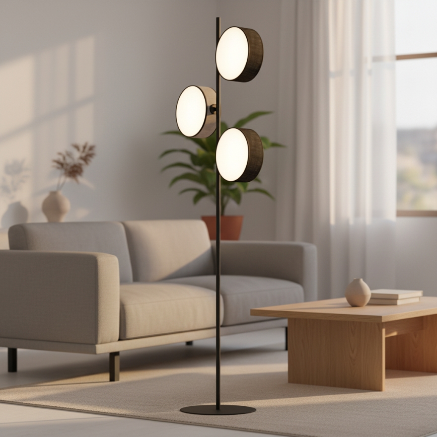 Vloerlamp DRUMZ 3xE14/10W/230V zwart/grijs