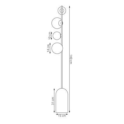 Vloerlamp ETNO 4xG9/8W/230V beige