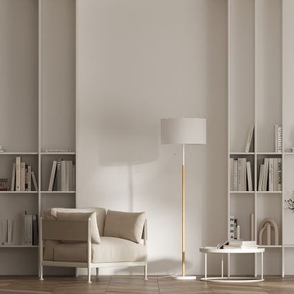 Vloerlamp FOGO 2xE27/15W/230V wit/beige