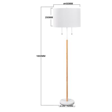 Vloerlamp FOGO 2xE27/15W/230V wit/beige