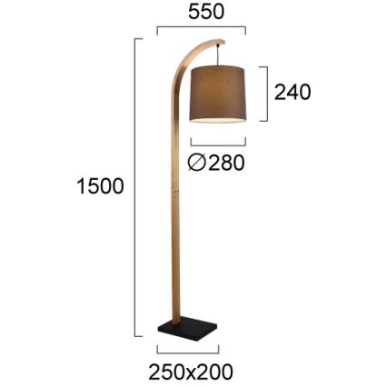 Vloerlamp HANA 1xE27/40W/230V bruin
