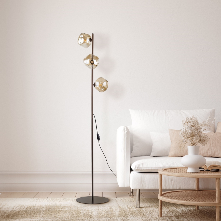 Vloerlamp LAVA 3xG9/8W/230V brons/rookbeige
