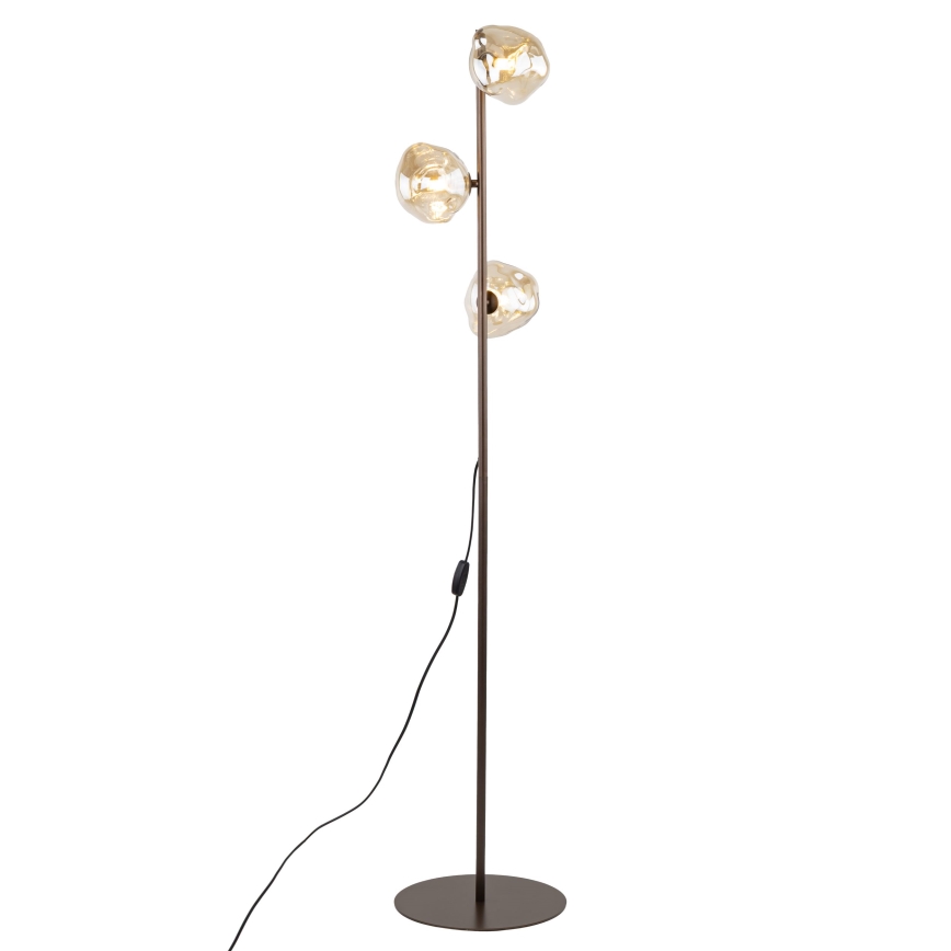 Vloerlamp LAVA 3xG9/8W/230V brons/rookbeige