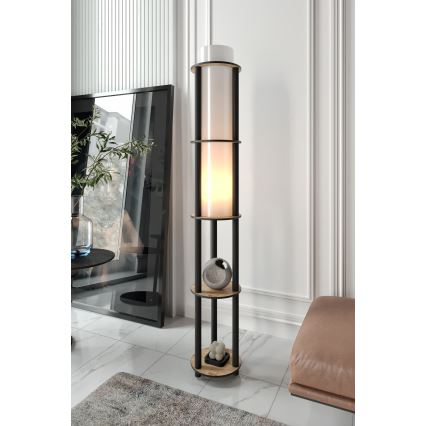 Vloerlamp met planken NOTO 1xE27/40W/230V beige/zwart
