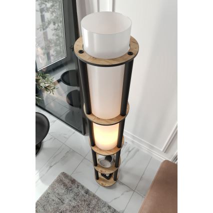 Vloerlamp met planken NOTO 1xE27/40W/230V beige/zwart