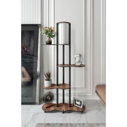 Vloerlamp met planken NOTO 1xE27/40W/230V bruin/zwart