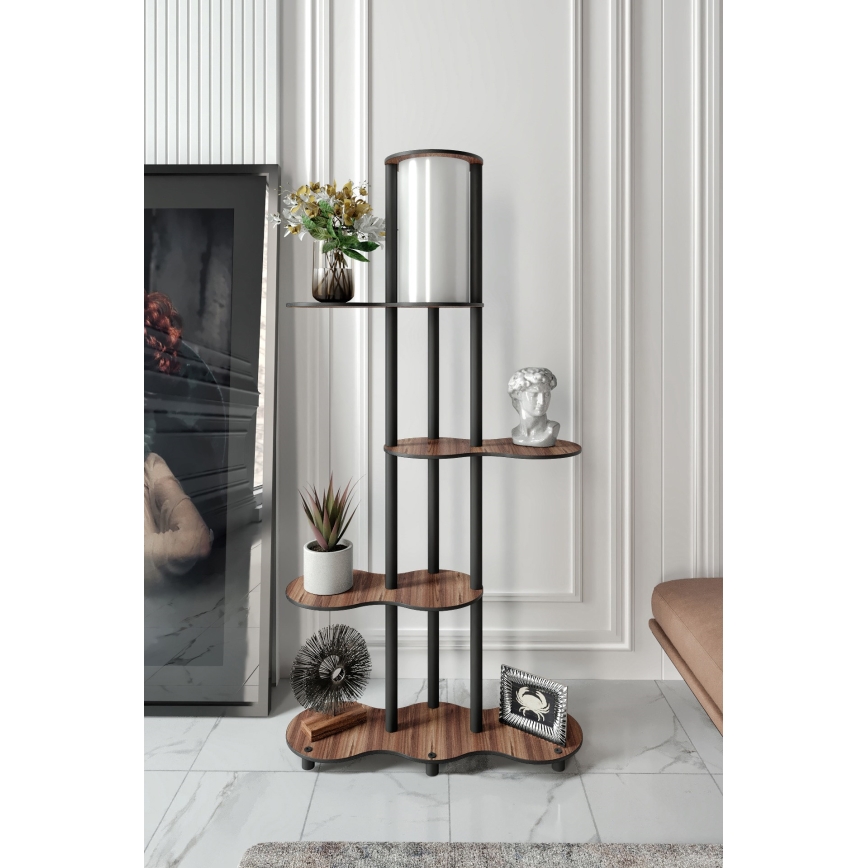 Vloerlamp met planken NOTO 1xE27/40W/230V bruin/zwart