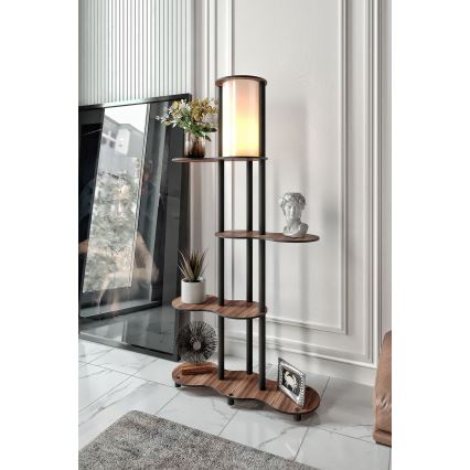 Vloerlamp met planken NOTO 1xE27/40W/230V bruin/zwart