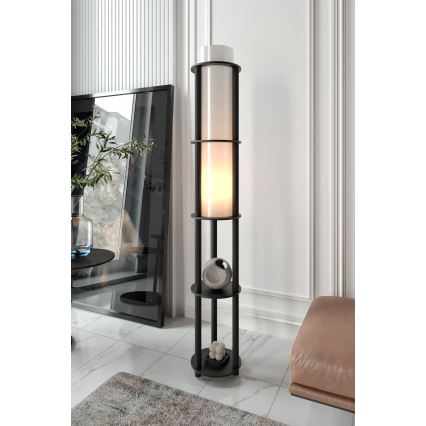 Vloerlamp met planken NOTO 1xE27/40W/230V zwart