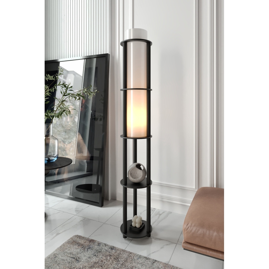 Vloerlamp met planken NOTO 1xE27/40W/230V zwart