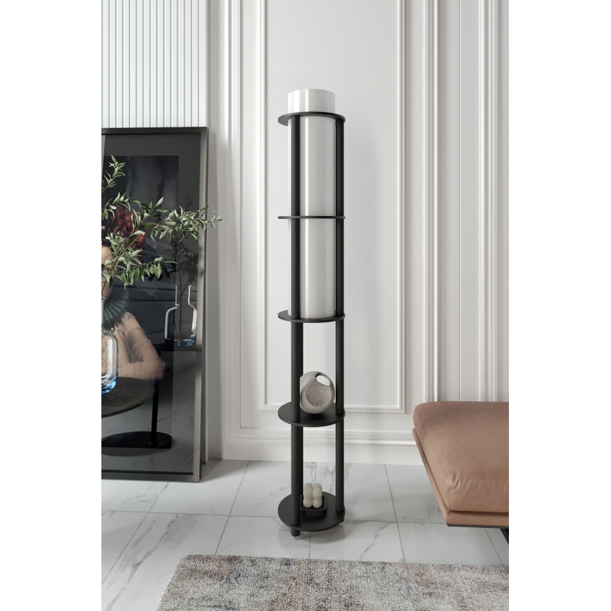 Vloerlamp met planken NOTO 1xE27/40W/230V zwart