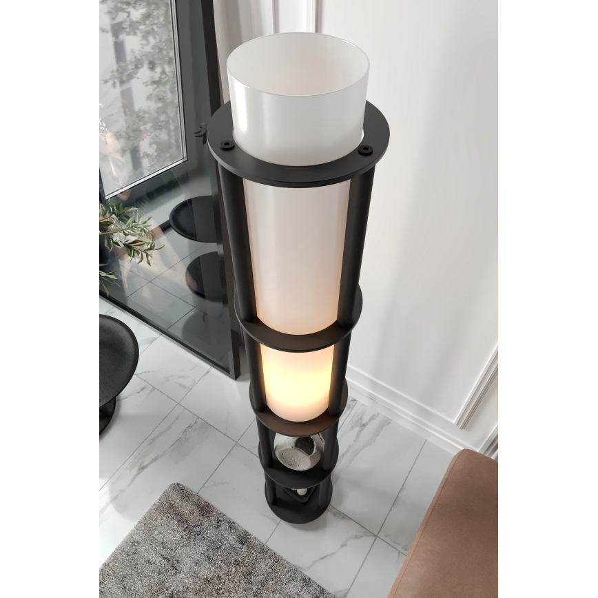 Vloerlamp met planken NOTO 1xE27/40W/230V zwart