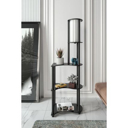 Vloerlamp met planken NOTO 1xE27/40W/230V zwart