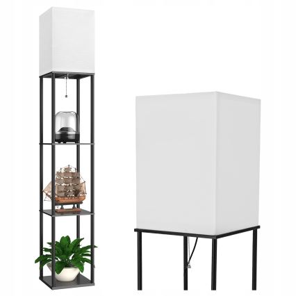Vloerlamp met plankjes 1xE27/40W/230V 160 cm zwart/wit