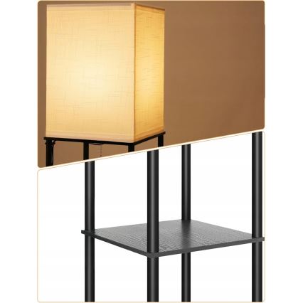 Vloerlamp met plankjes 1xE27/40W/230V 160 cm zwart/wit