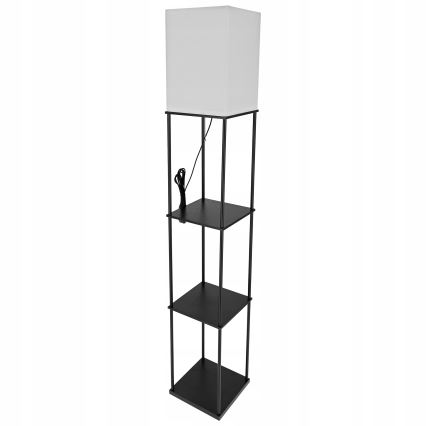 Vloerlamp met plankjes 1xE27/40W/230V 160 cm zwart/wit