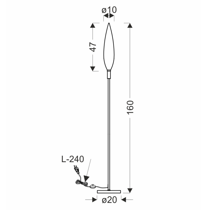 Vloerlamp NORDIC 1xG9/5W/230V zwart-chroom